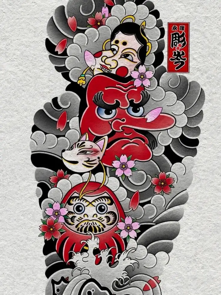 Hình Xăm Daruma Nhật Cổ: Biểu Tượng May Mắn Và Hình Ảnh Đẹp 46