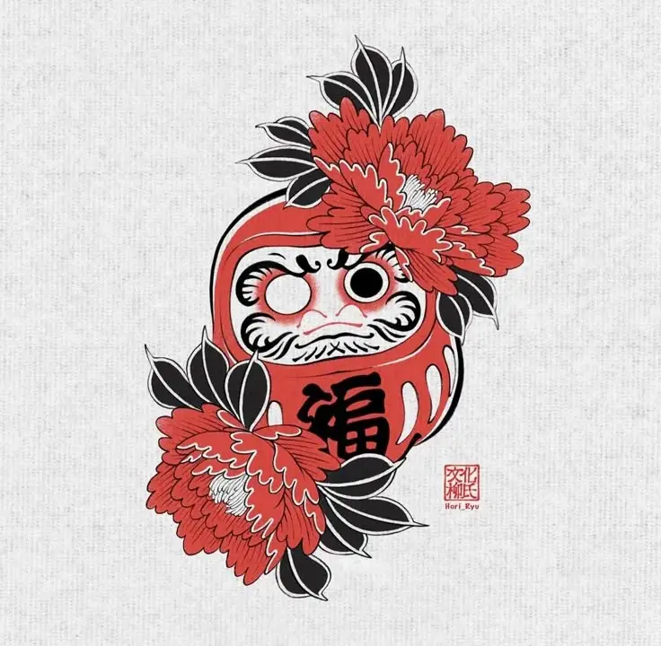 Hình Xăm Daruma Nhật Cổ: Biểu Tượng May Mắn Và Hình Ảnh Đẹp 60