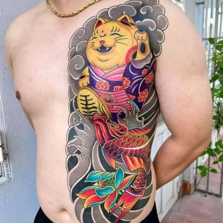 Tham khảo hình xăm full bụng nam ấn tượng 15