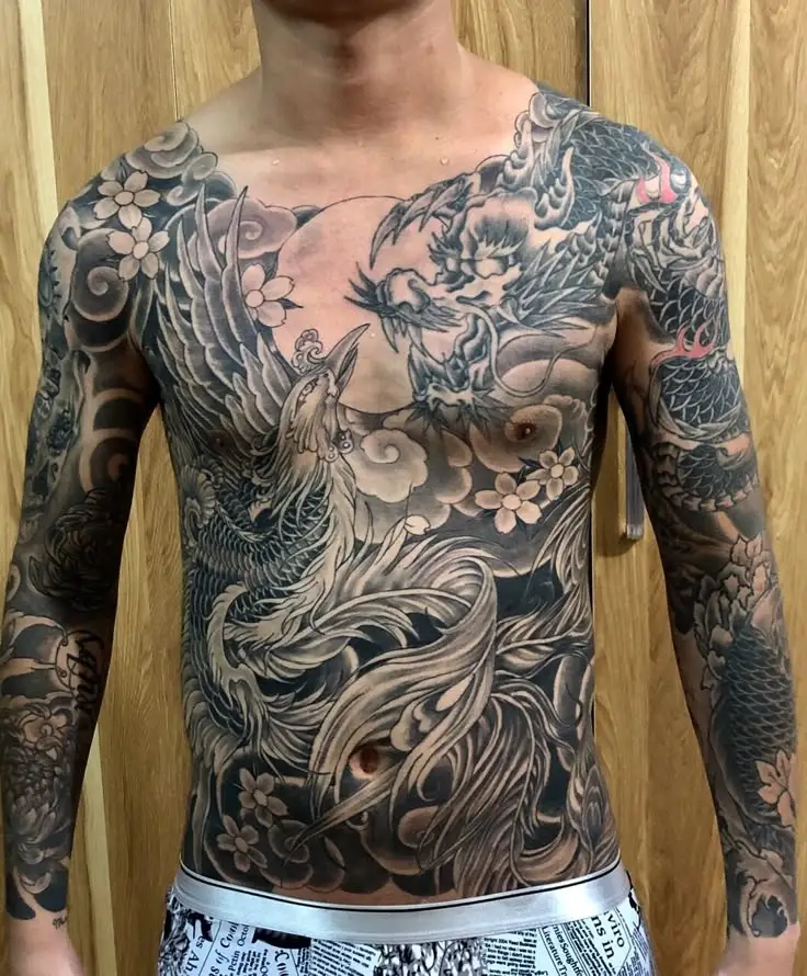 Tham khảo hình xăm full bụng nam ấn tượng 51