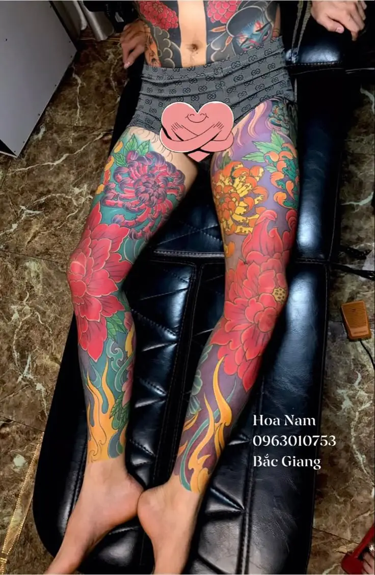 Khám Phá Hình Xăm Full Chân Hoa Mẫu Đơn: Vẻ Đẹp Từ Thiên Nhiên 17