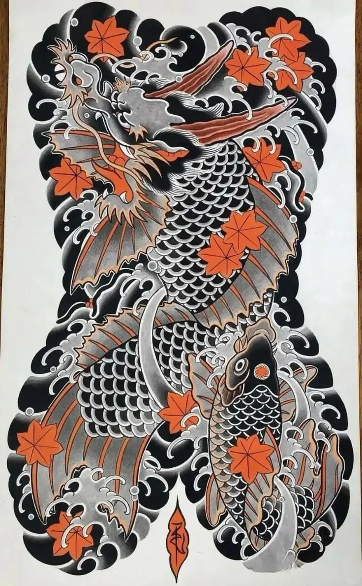 Hình Xăm Full Lưng Cá Chép Hóa Rồng: Tuyển Tập 50+ Hình Ảnh 27