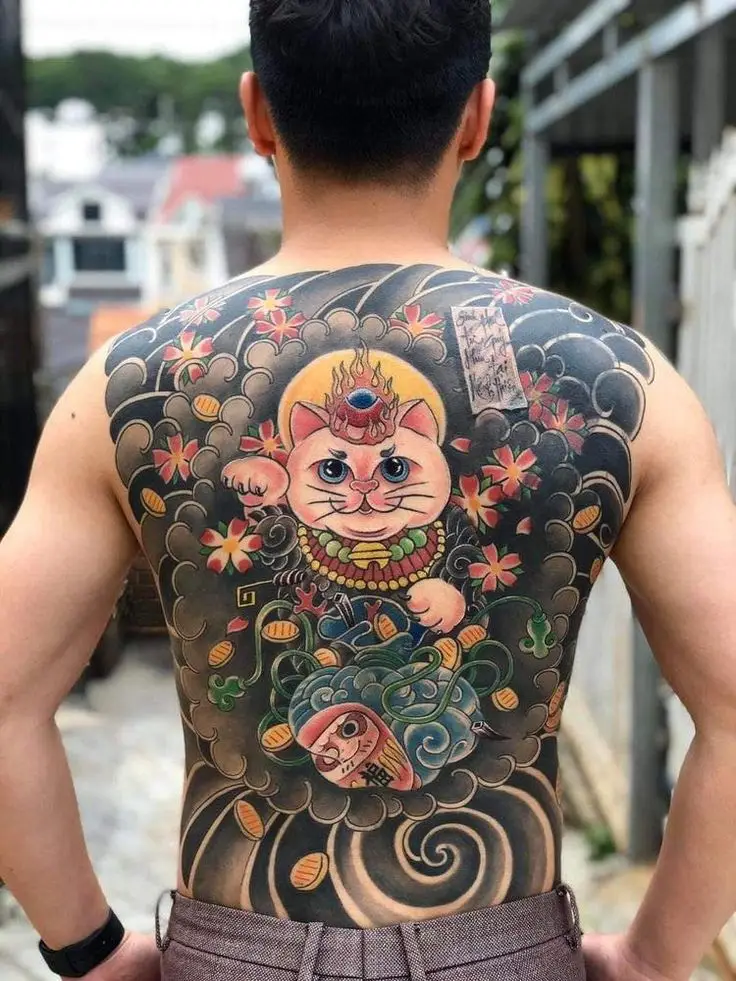 Hình Xăm Full Lưng Mèo Thần Tài: Tìm Hiểu Về Biểu Tượng Phú Quý 14