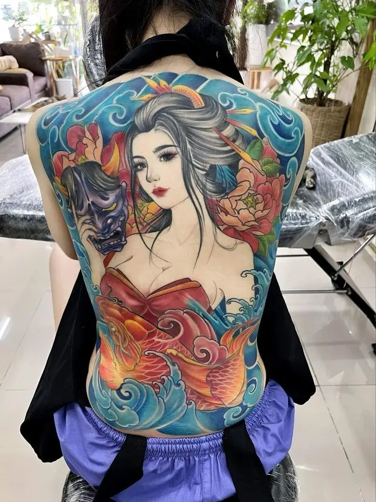Hình Xăm Full Lưng Nhật Cổ Cho Nữ: Ảnh Minh Họa và Ý Nghĩa 6