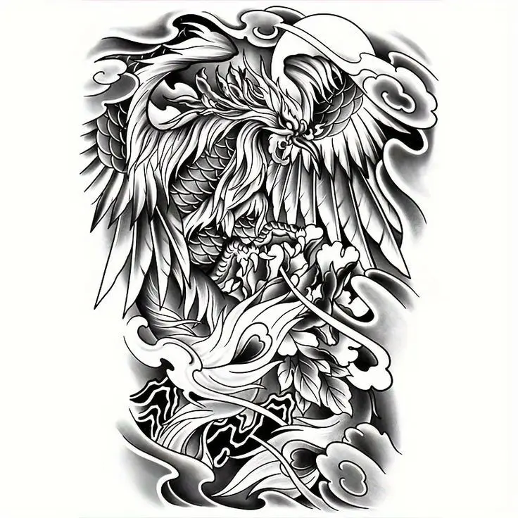 Hình xăm phượng hoàng full lưng: Biểu tượng của sự hồi sinh và mạnh mẽ 51