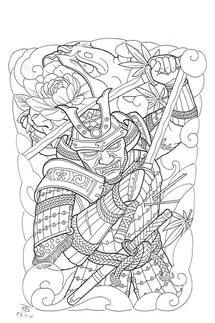 Hình xăm full lưng samurai - Biểu tượng văn hóa nhật bản 29