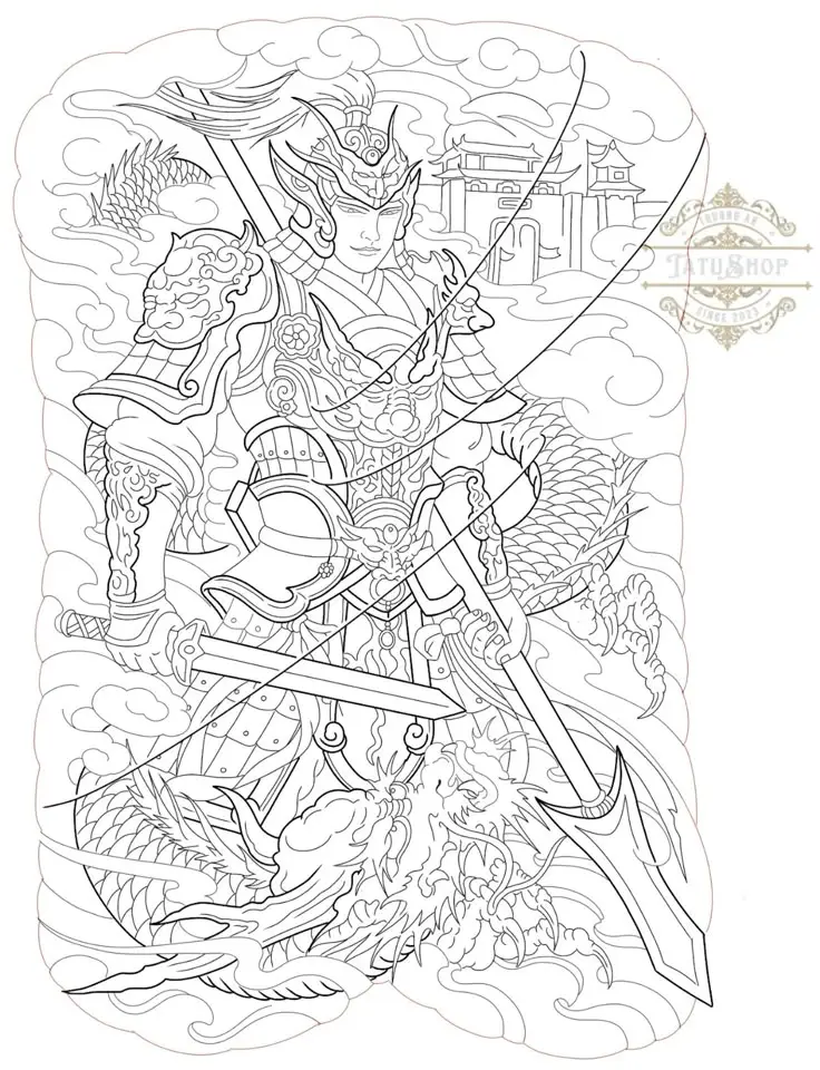 Hình xăm full lưng samurai - Biểu tượng văn hóa nhật bản 31