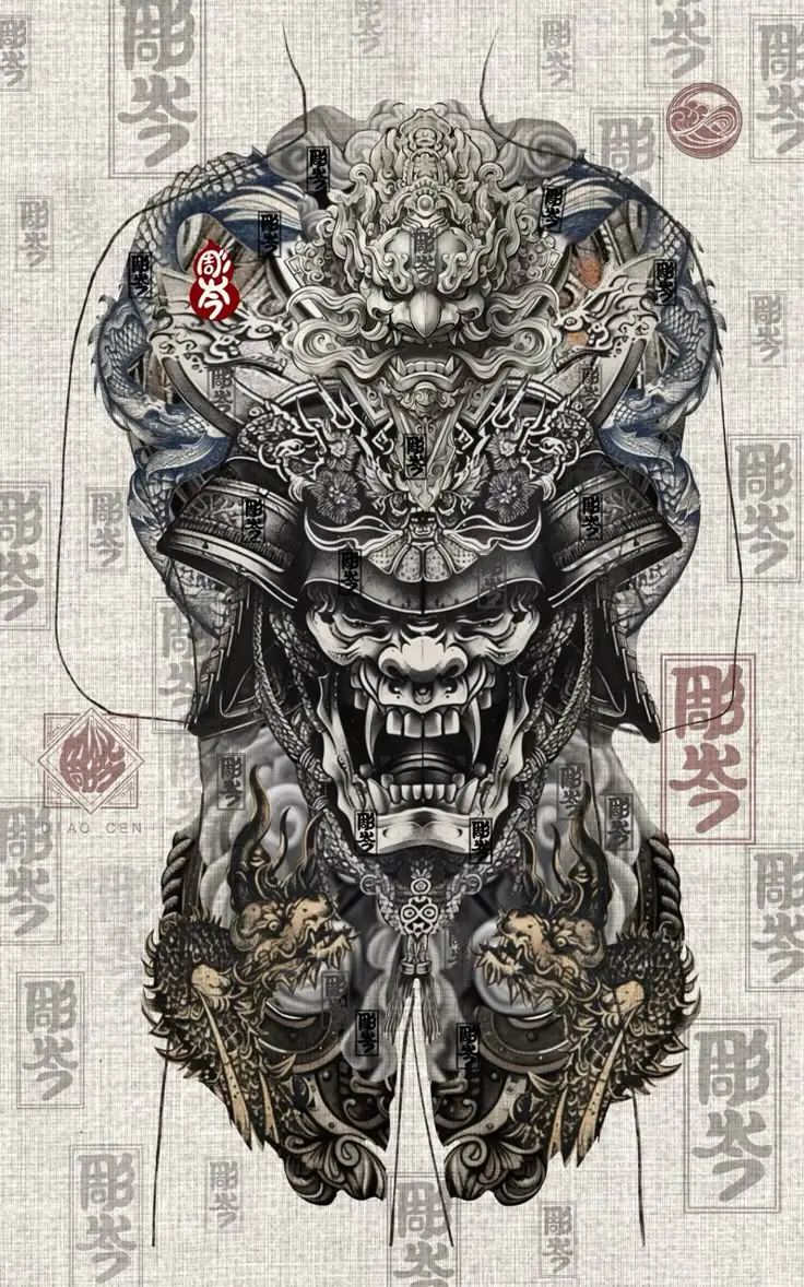 Hình xăm full lưng samurai - Biểu tượng văn hóa nhật bản 40