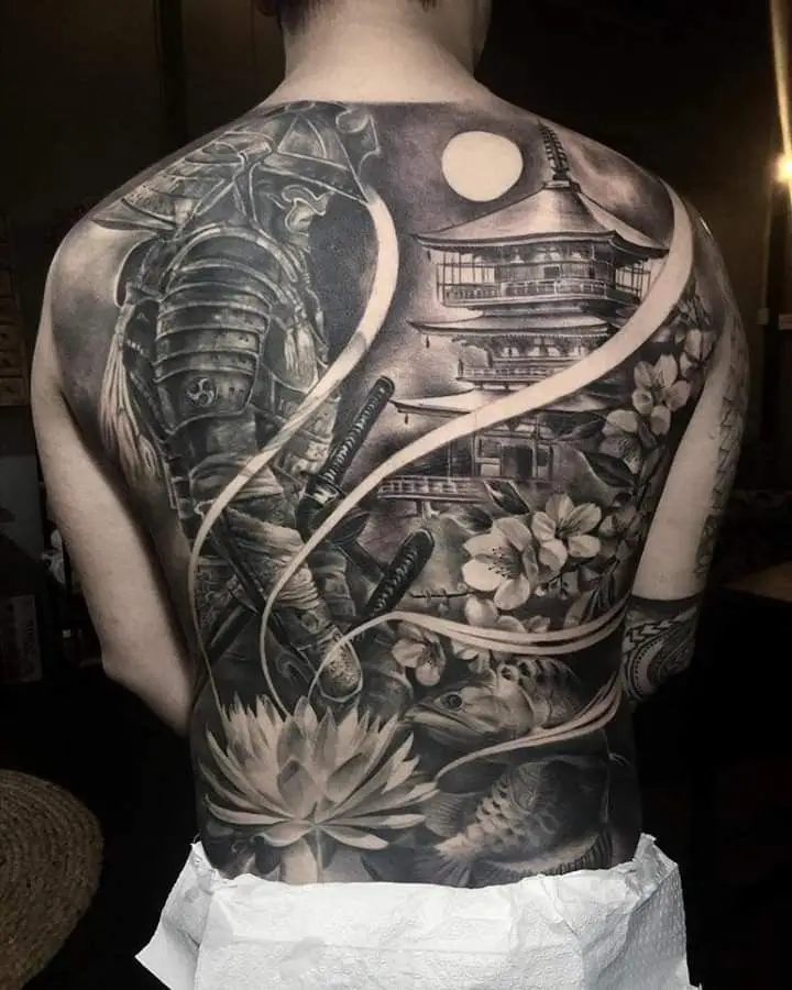 Hình xăm full lưng samurai - Biểu tượng văn hóa nhật bản 43