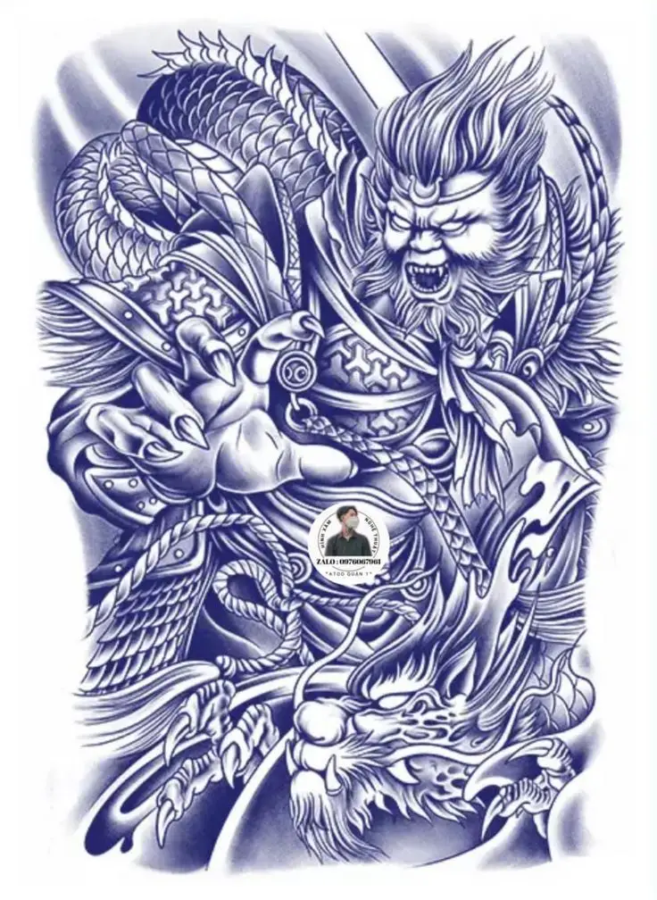 Tôn ngộ không trong nghệ thuật xăm: Hình xăm full lưng độc đáo 4