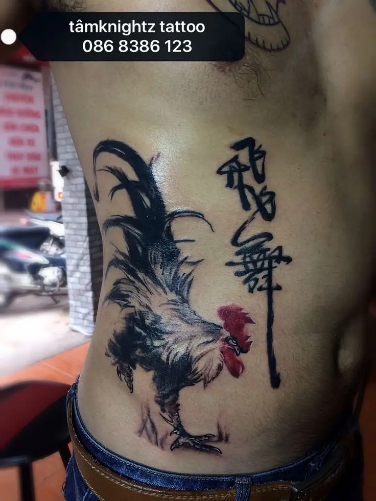 Hình Xăm Gà Chiến Binh - Tinh Thần Chiến Đấu Và Quyết Tâm 52
