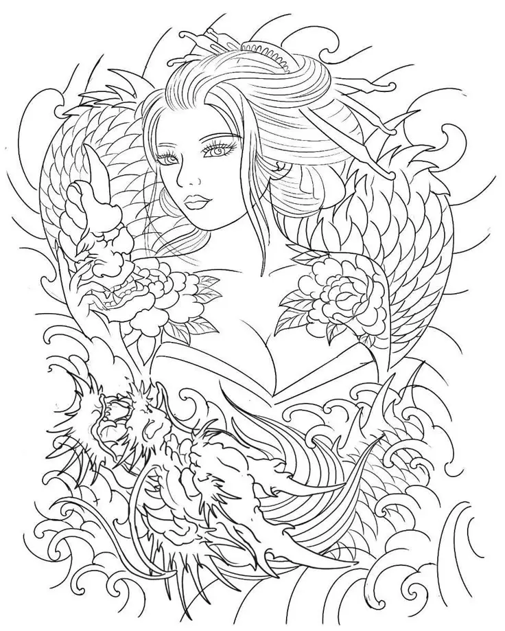 Khám Phá Hình Xăm Geisha Full Lưng - Biểu Tượng Văn Hóa Nhật Bản 2