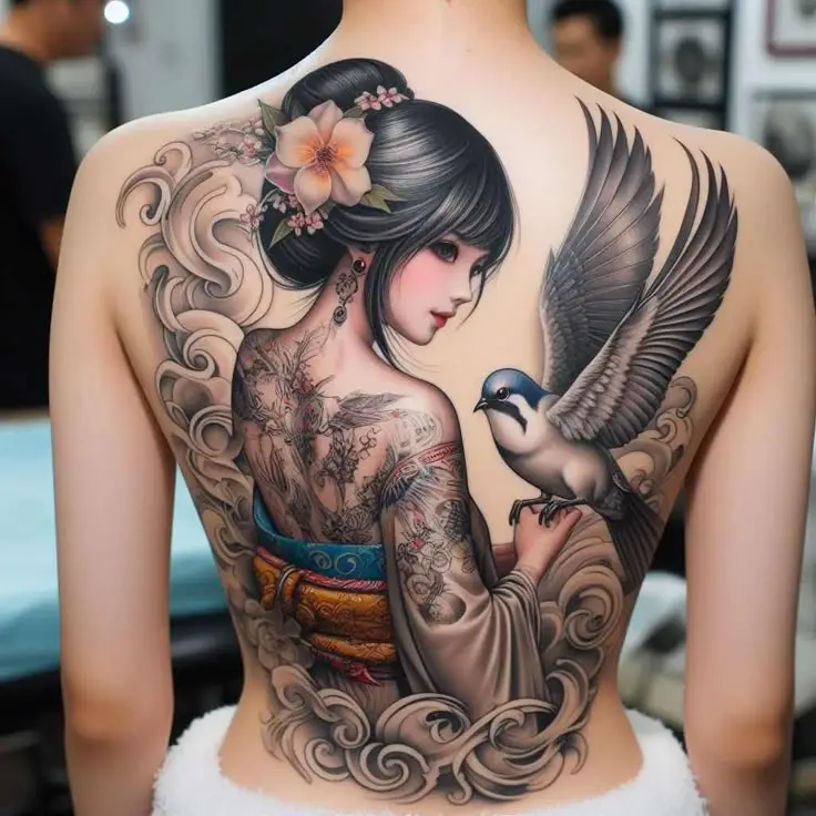Khám Phá Hình Xăm Geisha Full Lưng - Biểu Tượng Văn Hóa Nhật Bản 30