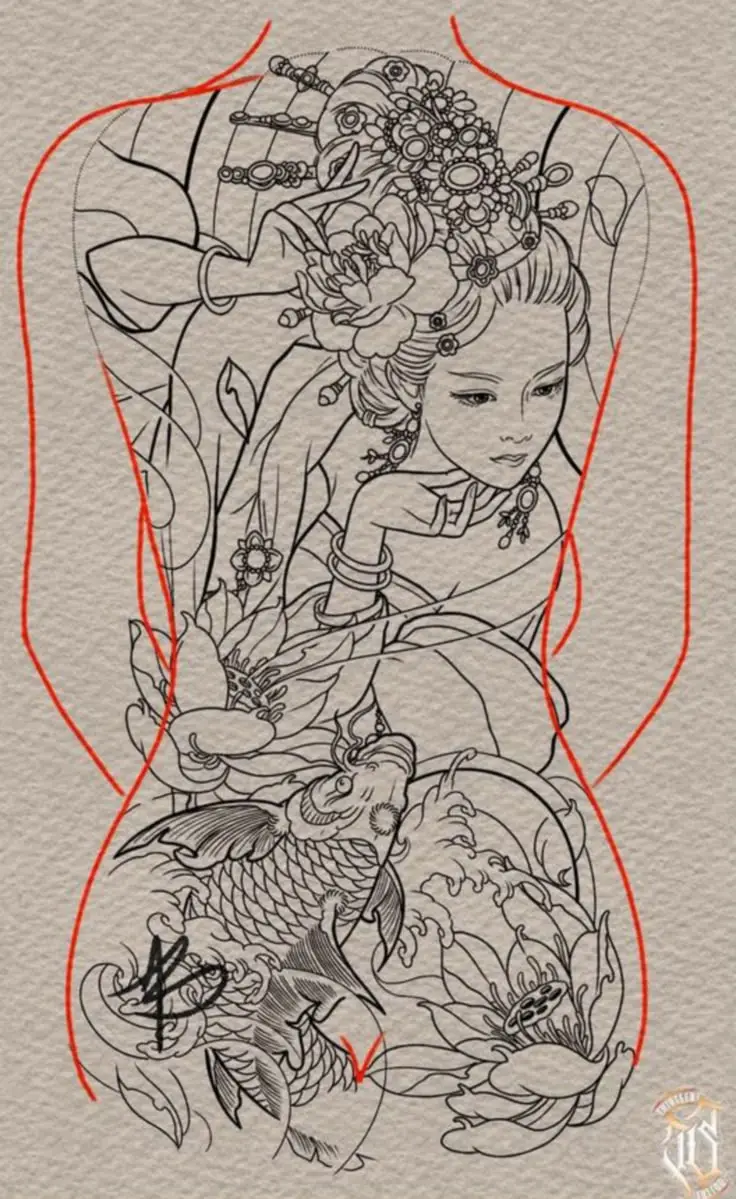 Khám Phá Hình Xăm Geisha Full Lưng - Biểu Tượng Văn Hóa Nhật Bản 50
