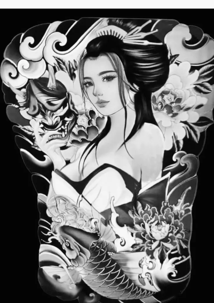 Khám Phá Hình Xăm Geisha Full Lưng - Biểu Tượng Văn Hóa Nhật Bản 51