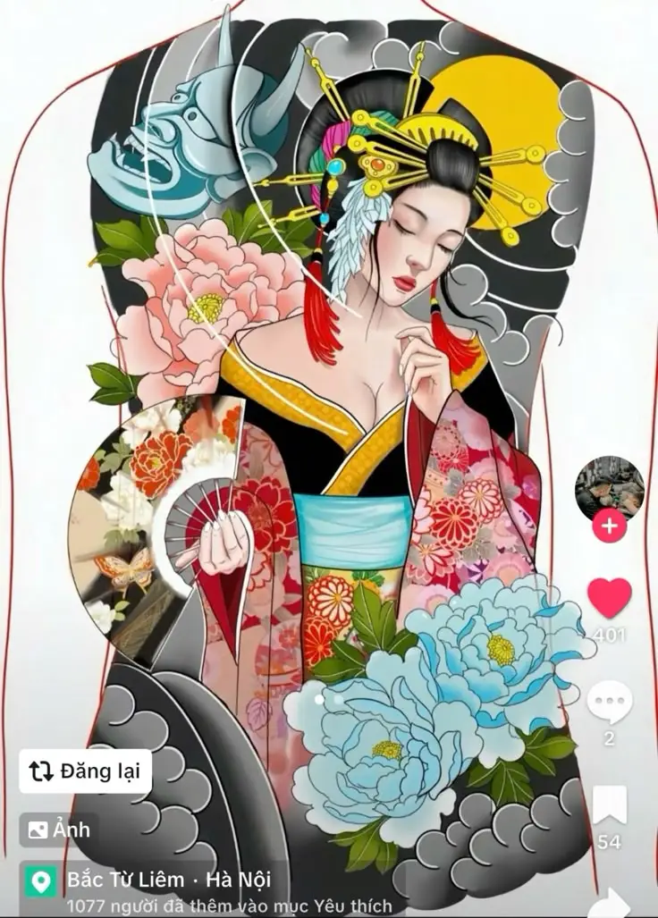 Khám Phá Hình Xăm Geisha Full Lưng - Biểu Tượng Văn Hóa Nhật Bản 66