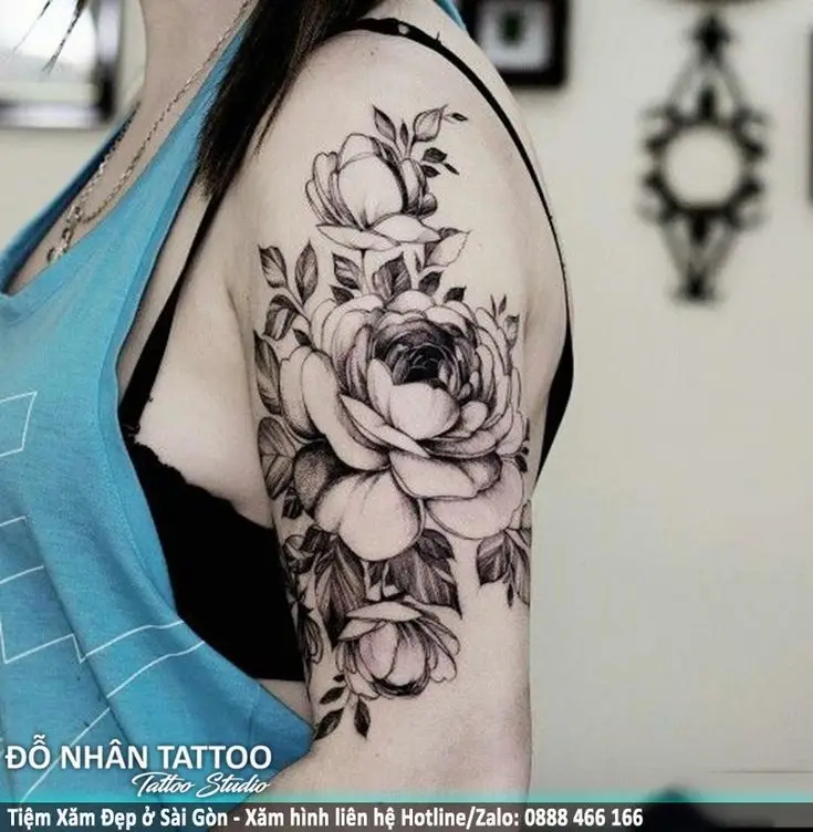 Hình Xăm Hoa Mẫu Đơn Cho Nữ - Nghệ Thuật Tinh Tế 19