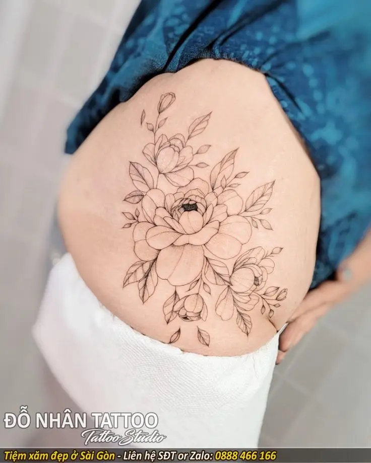 Hình Xăm Hoa Mẫu Đơn Cho Nữ - Nghệ Thuật Tinh Tế 21