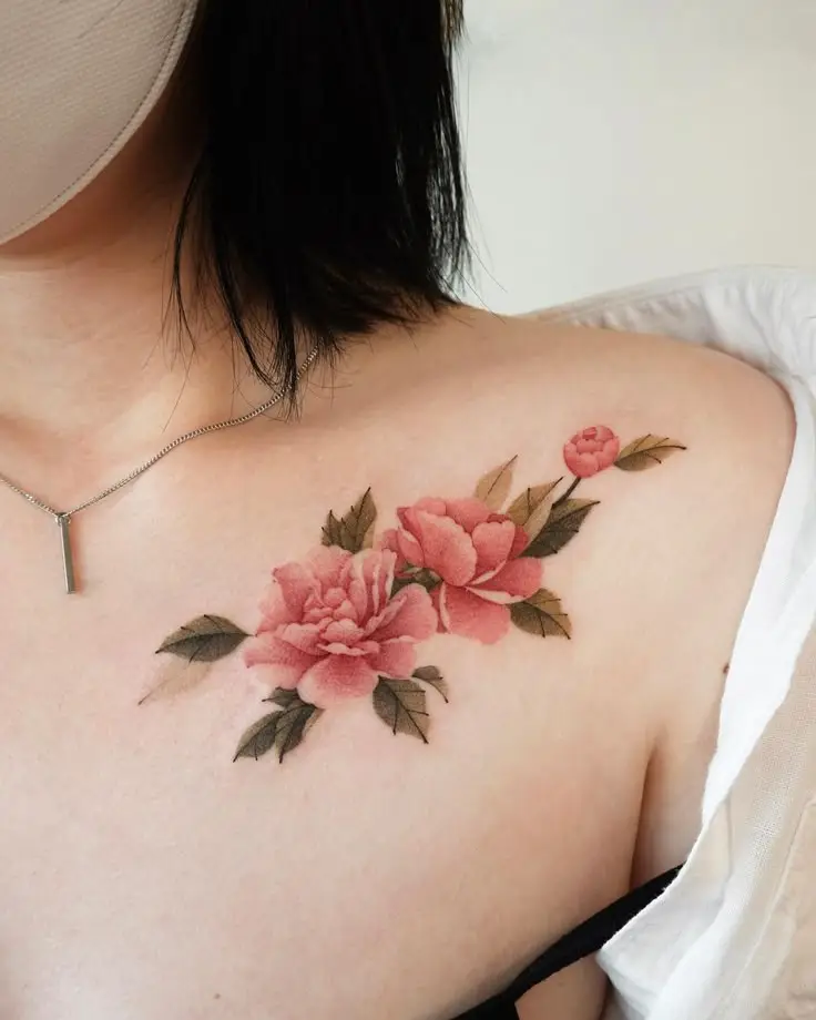 Hình Xăm Hoa Mẫu Đơn Cho Nữ - Nghệ Thuật Tinh Tế 29