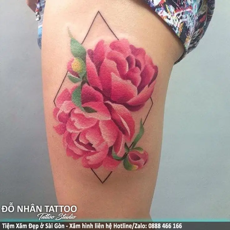 Hình Xăm Hoa Mẫu Đơn Cho Nữ - Nghệ Thuật Tinh Tế 57
