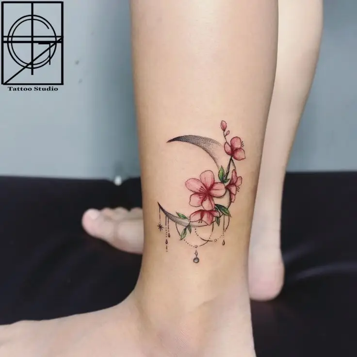 Hình Xăm Hoa Mẫu Đơn Ở Chân - Tạo Dáng Kín Đáo và Sang Trọng 57