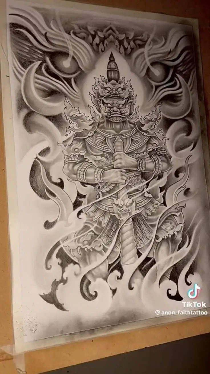 Khám Phá Nghệ Thuật Hình Xăm Khmer Hanuman 3D Đẹp Và Ý Nghĩa 38