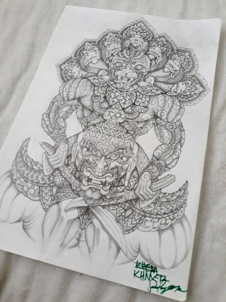 Khám Phá Nghệ Thuật Hình Xăm Khmer Hanuman 3D Đẹp Và Ý Nghĩa