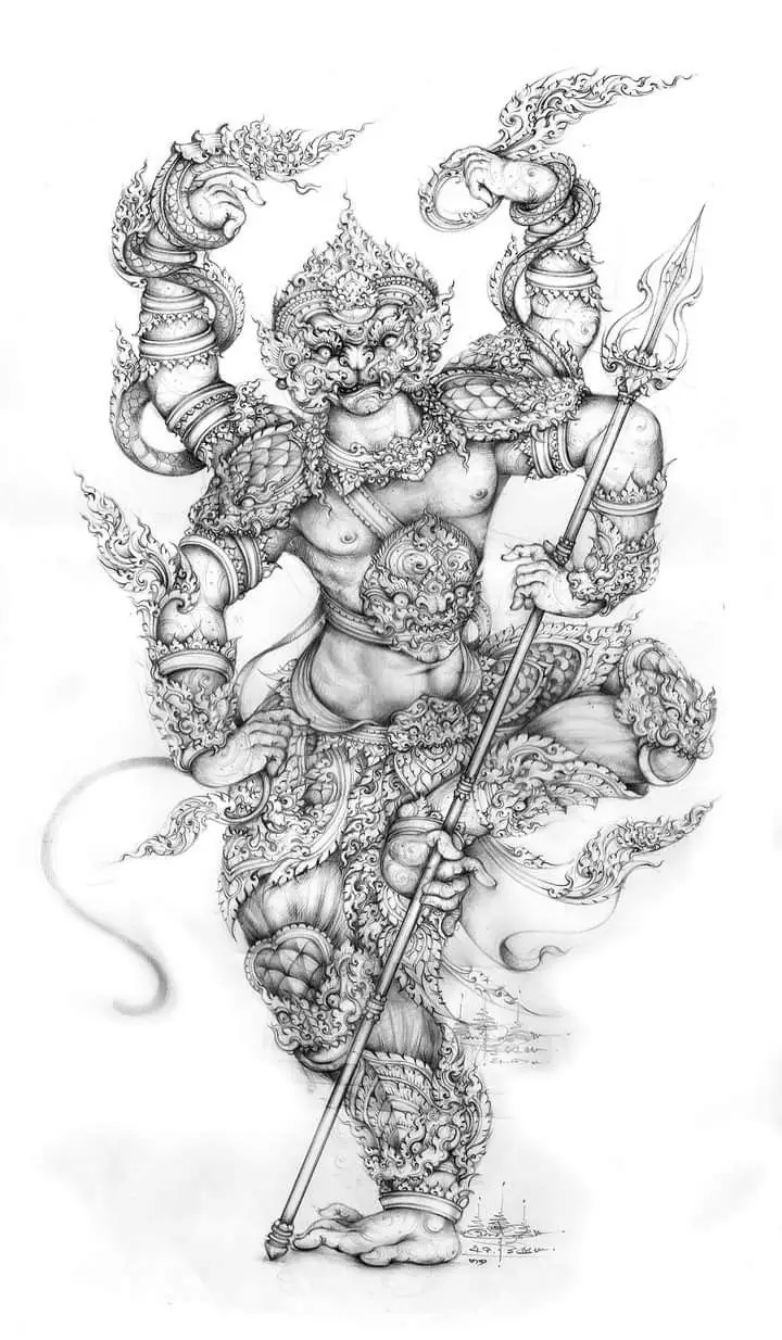 Khám Phá Nghệ Thuật Hình Xăm Khmer Hanuman 3D Đẹp Và Ý Nghĩa 63