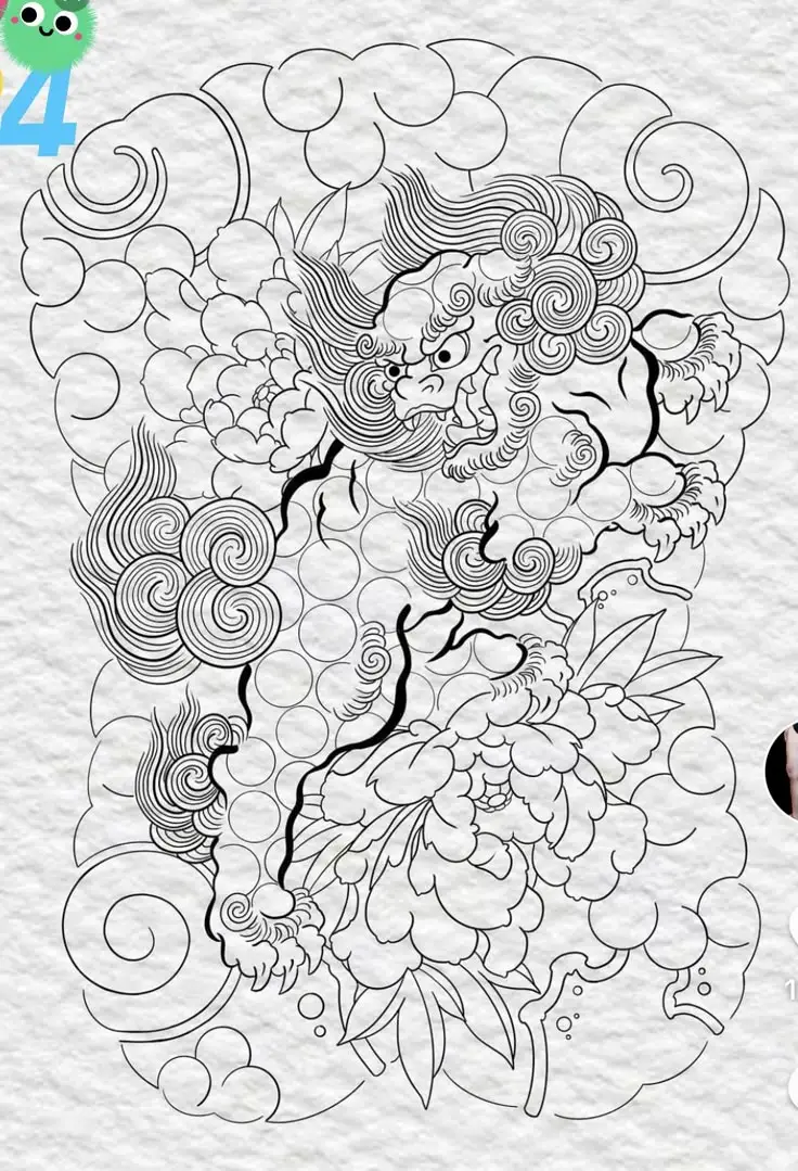 Hình Xăm Kỳ Lân Nhật Cổ Đầy Sáng Tạo 9