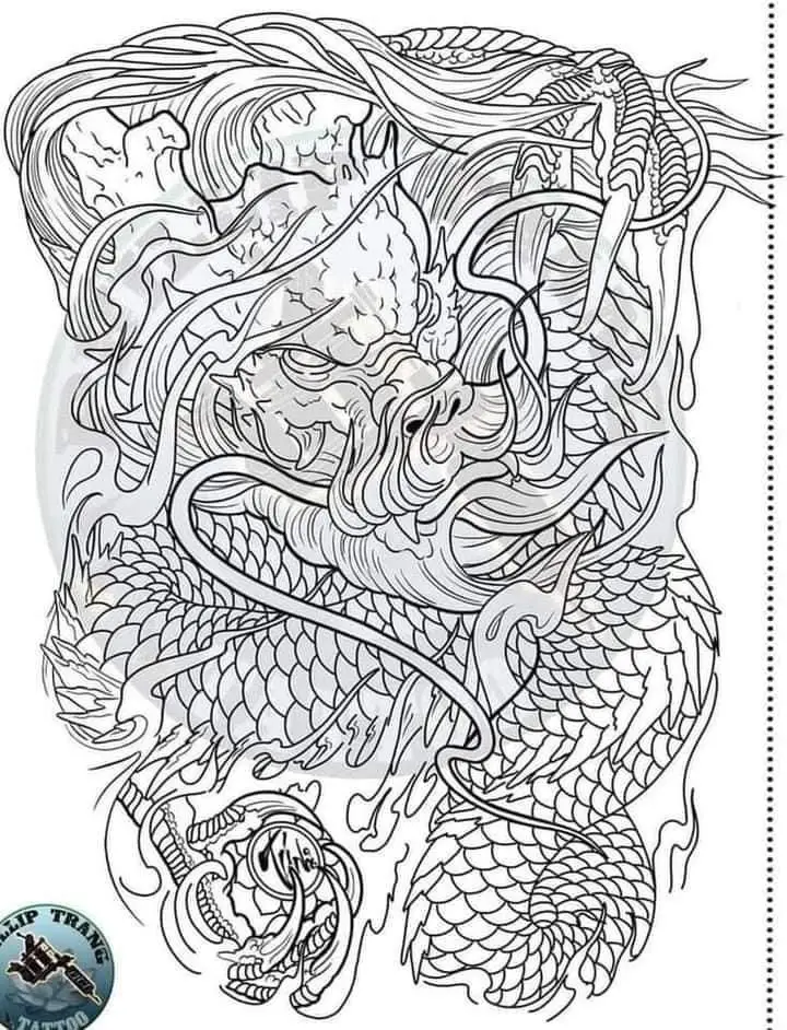 Hình Xăm Long Lân Quy Phụng - Tượng Trưng Cho Sự Hài Hòa 37