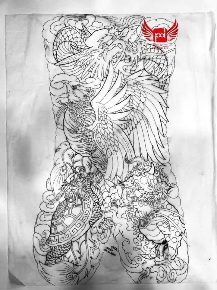Hình Xăm Long Lân Quy Phụng - Tượng Trưng Cho Sự Hài Hòa 67