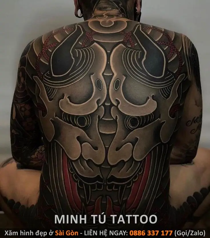 Hình Xăm Mặt Quỷ Trắng Đen - Nghệ Thuật Ẩn Chứa Đằng Sau 64