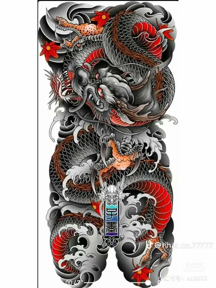 Hình Xăm Mặt Rồng Kín Lưng - Thiết Kế Đầy Ấn Tượng 6