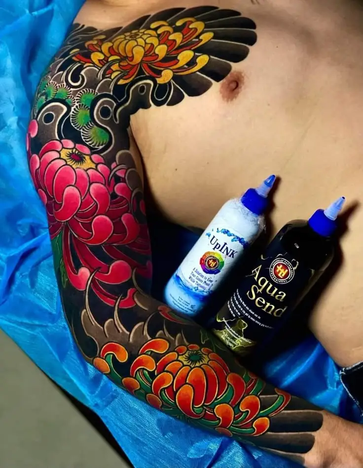 Hình Xăm Nhật Cổ Full Tay Hoa Mẫu Đơn - Thiết Kế Đẳng Cấp 47