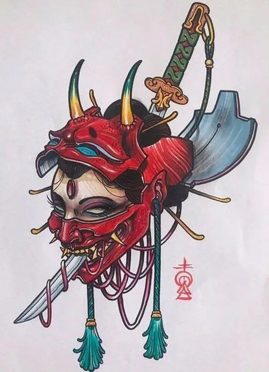 Hình Xăm Nhật Cổ Đơn Giản Dễ Thương 45