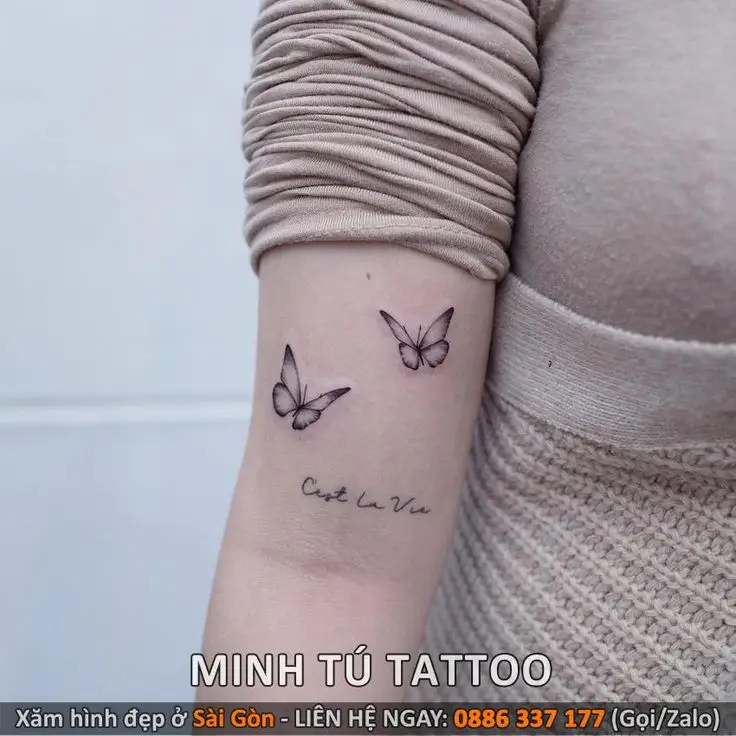 Hình xăm ở bắp tay nữ mini - Sự tinh tế trong từng chi tiết 58