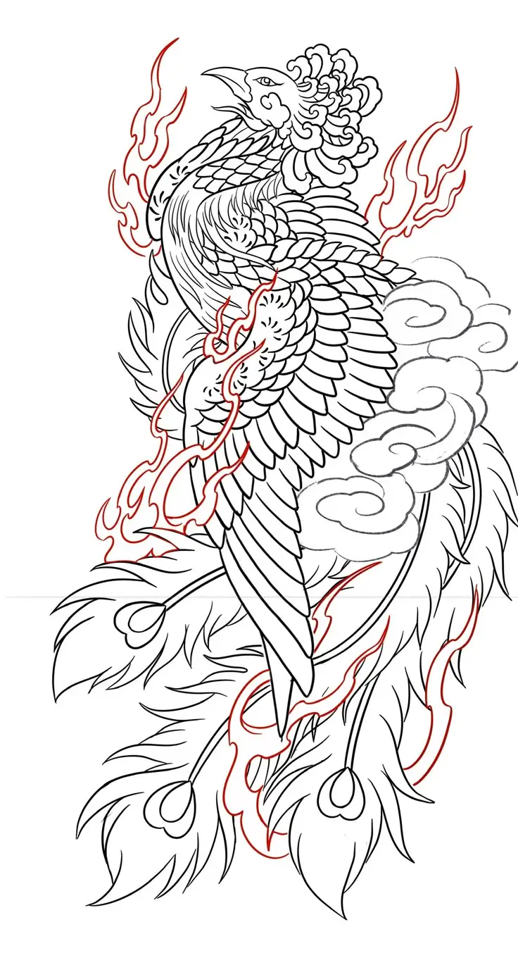 Ngắm nhìn hình xăm phượng hoàng full chân ấn tượng 6