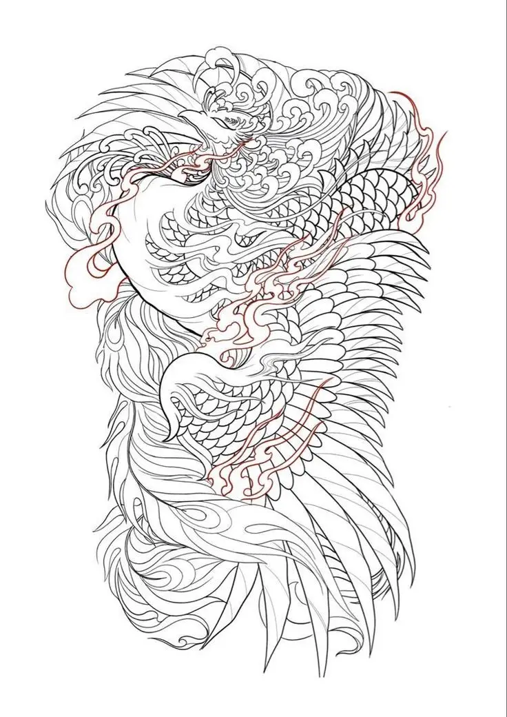 Ngắm nhìn hình xăm phượng hoàng full chân ấn tượng 10