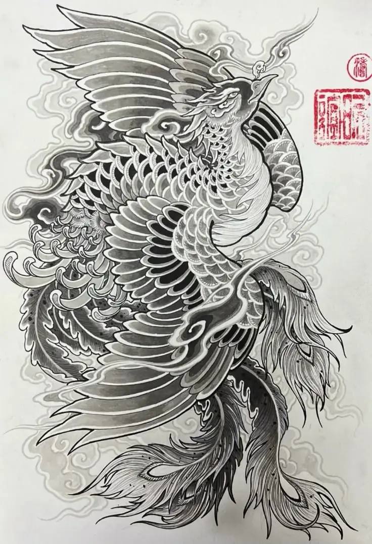 Ngắm nhìn hình xăm phượng hoàng full chân ấn tượng 26