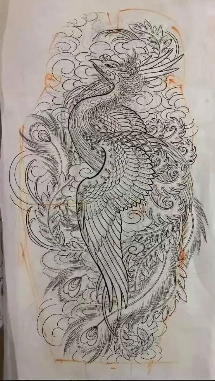 Ngắm nhìn hình xăm phượng hoàng full chân ấn tượng 39