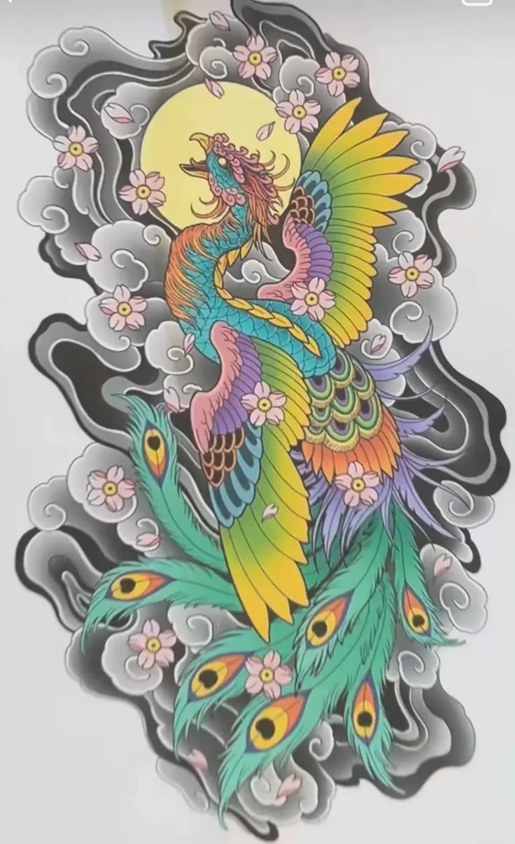 Ngắm nhìn hình xăm phượng hoàng full chân ấn tượng 40