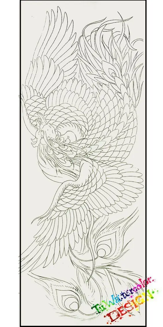 Ngắm nhìn hình xăm phượng hoàng full chân ấn tượng 49