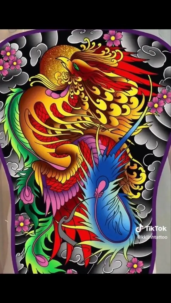 Ngắm nhìn hình xăm phượng hoàng full chân ấn tượng 52
