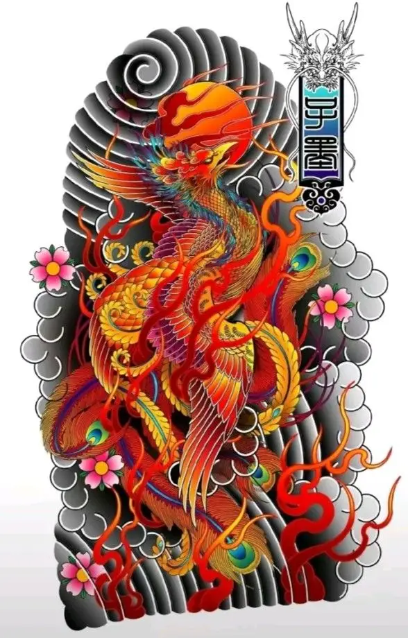 Ngắm nhìn hình xăm phượng hoàng full chân ấn tượng 53