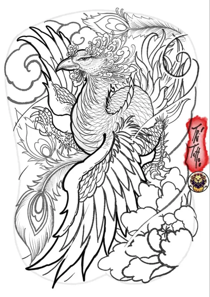Ngắm nhìn hình xăm phượng hoàng full chân ấn tượng 55
