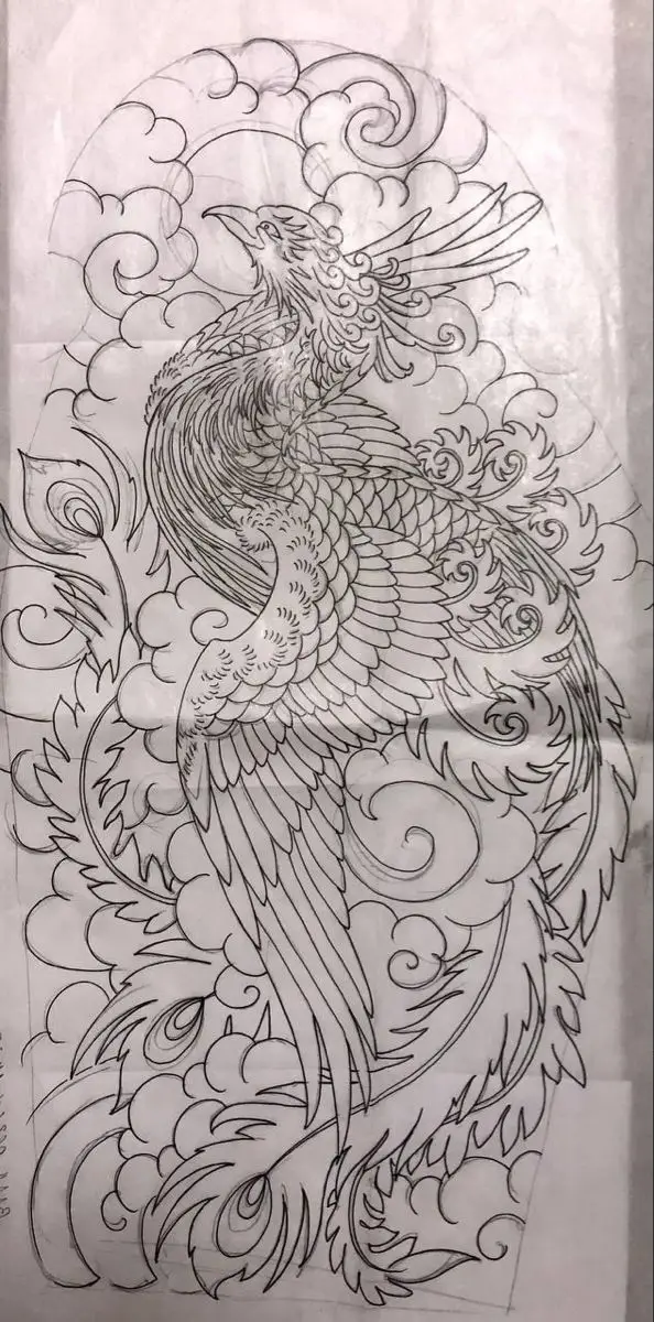 Ngắm nhìn hình xăm phượng hoàng full chân ấn tượng 56