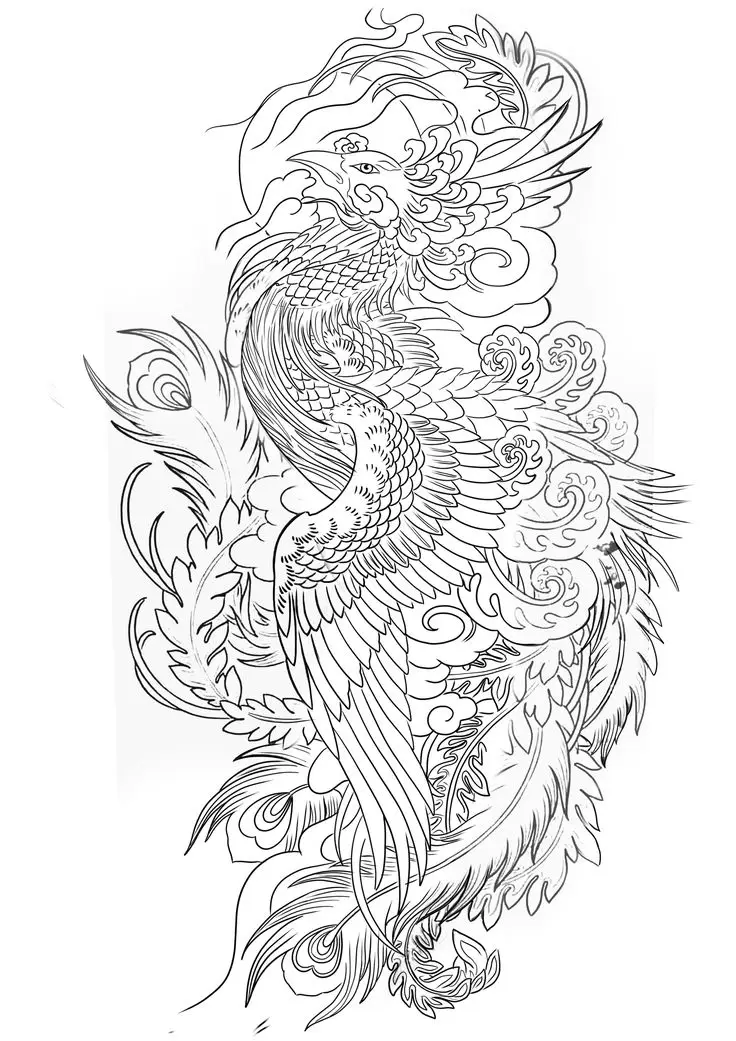 Ngắm nhìn hình xăm phượng hoàng full chân ấn tượng 58