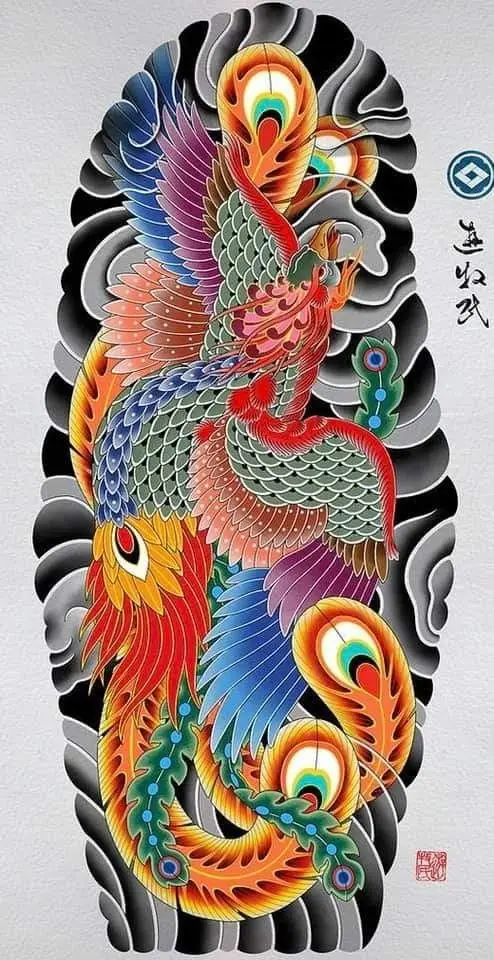 Ngắm nhìn hình xăm phượng hoàng full chân ấn tượng 59