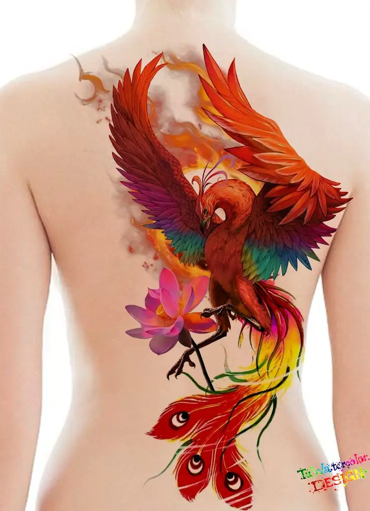 Hình Xăm Phượng Hoàng Lửa Đẹp Nhất Cho Nữ 5