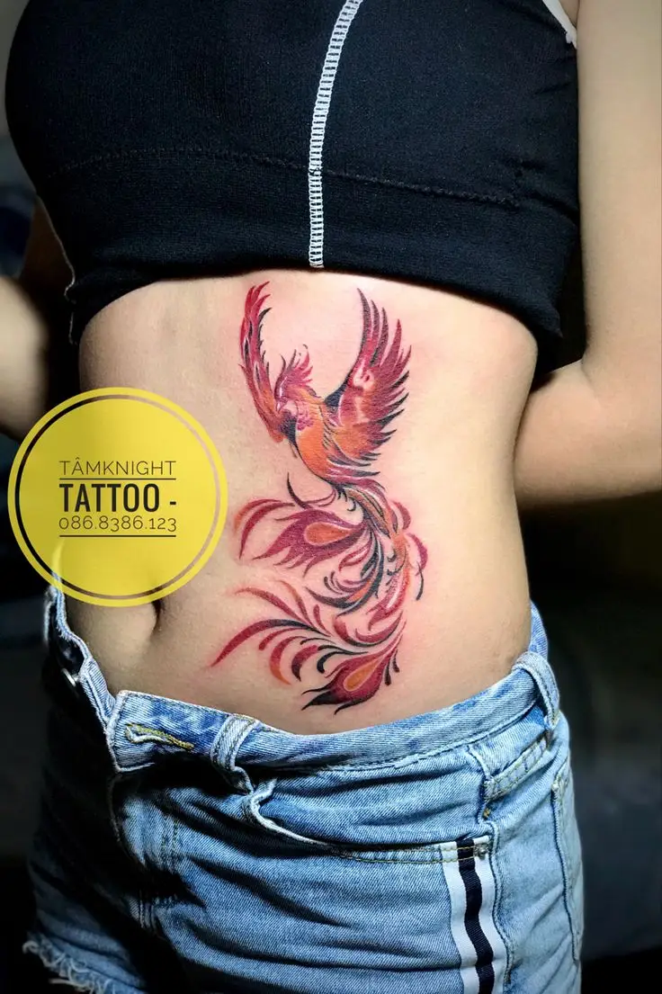 Hình Xăm Phượng Hoàng Lửa Đẹp Nhất Cho Nữ 6